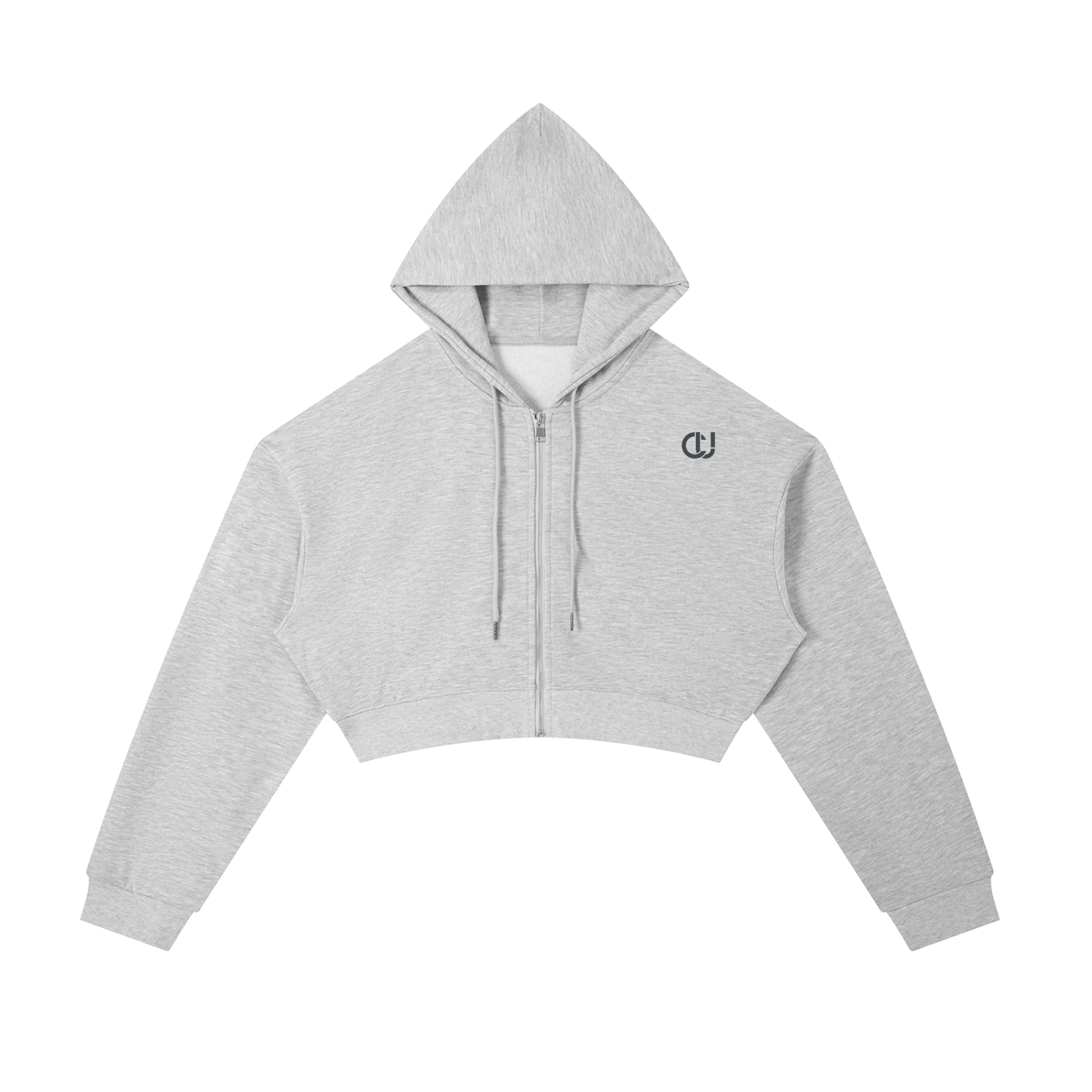Essential Cropped Zip-Up Hoodie